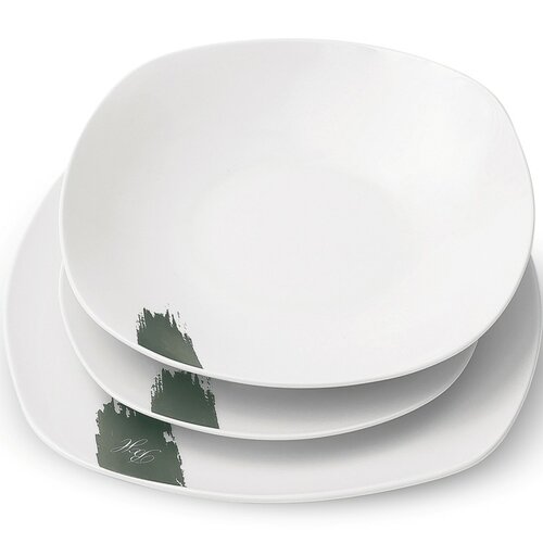 BerlingerHaus 18 darabos tányérkészlet Matte Green, fehér-zöld