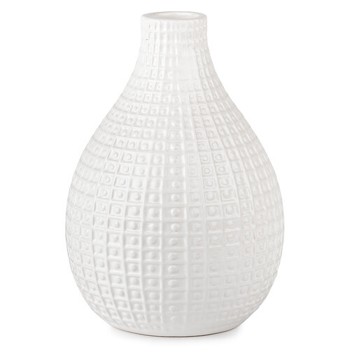 Pompei kerámia váza, fehér, 26 cm