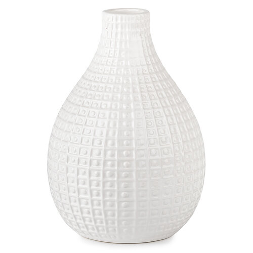 Vază ceramică Pompei, alb, 28 cm