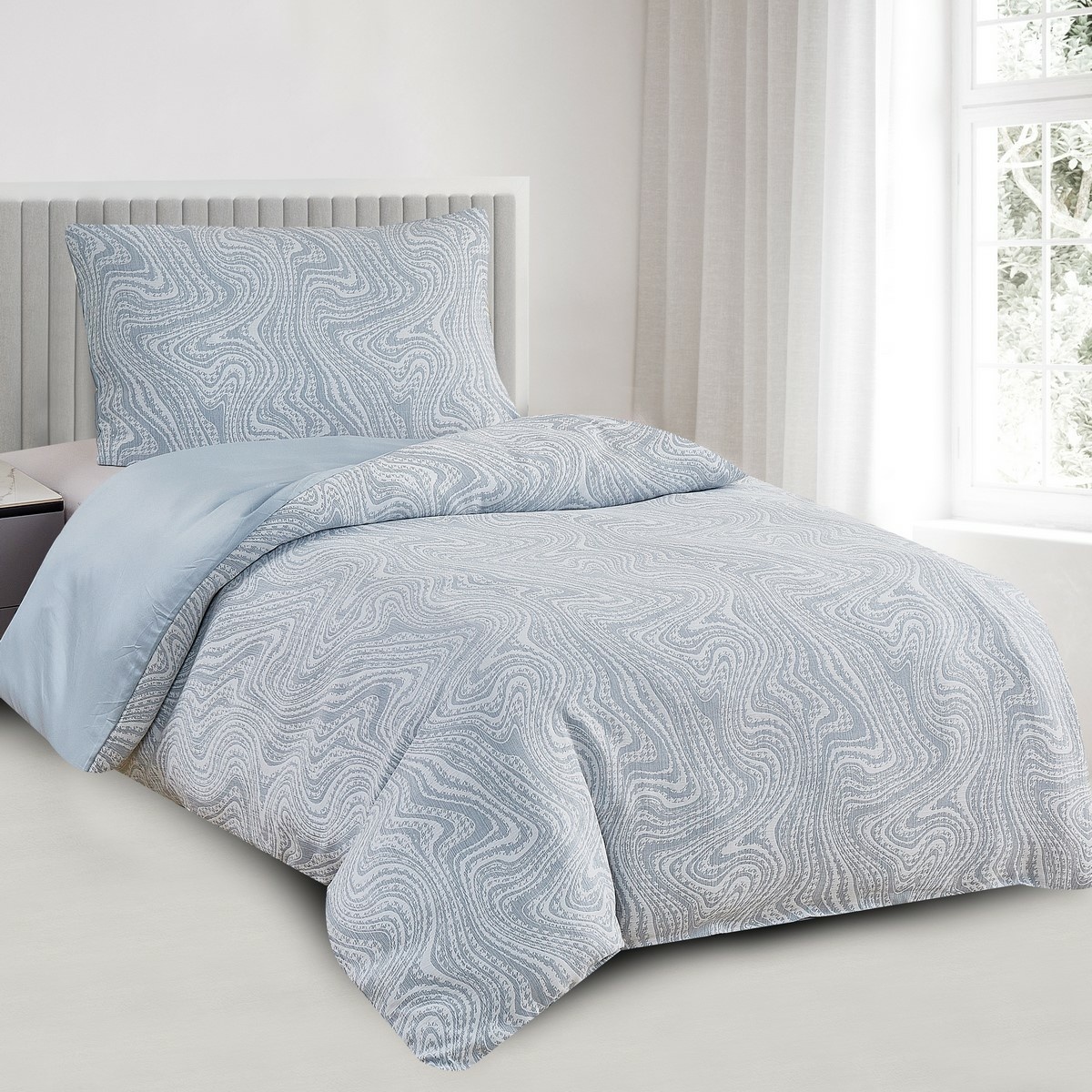 Žakárové obliečky Colorado modrá, 140 x 200 cm, 70 x 90 cm