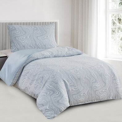 Jacquard-Bettwäsche Colorado blau, 140 x 200 cm, 70 x 90 cm