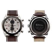Cattara Hodinky Chrono White Compass, hnedá