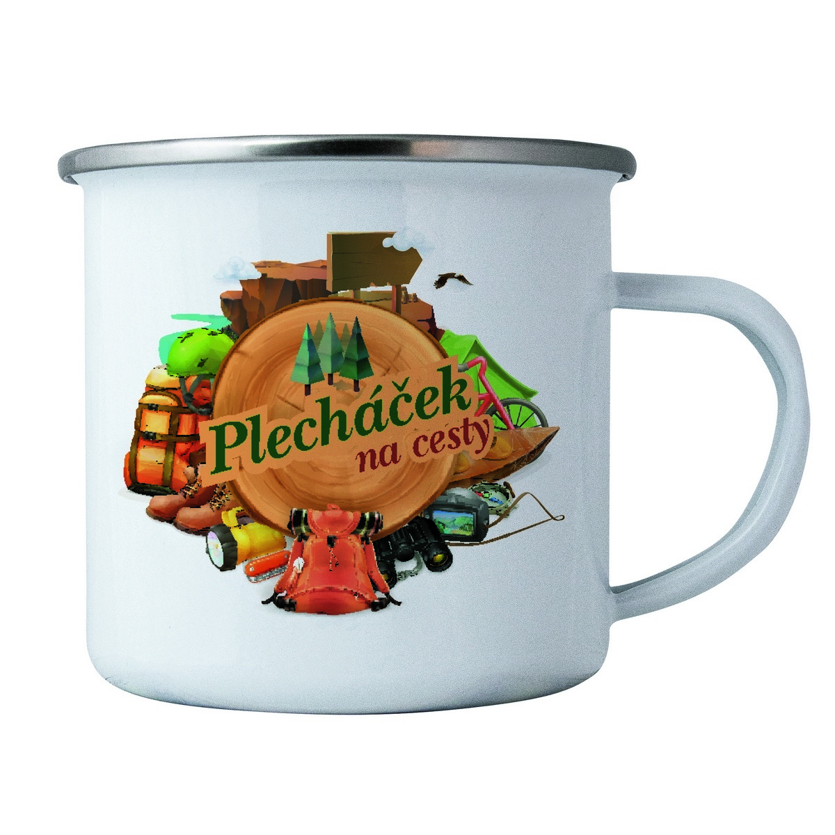 Bohemia Gifts Plechový hrnek - Na cesty, 350 ml