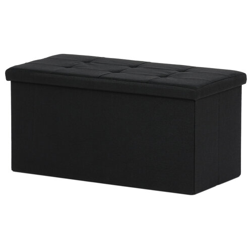 Hocker mit Stauraum, Schwarz, 76 x 37 x 37 cm