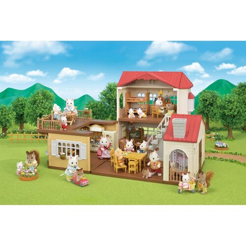 Sylvanian family 5302 Zweistöckiges Haus mit  rotem Dach und Lichtern