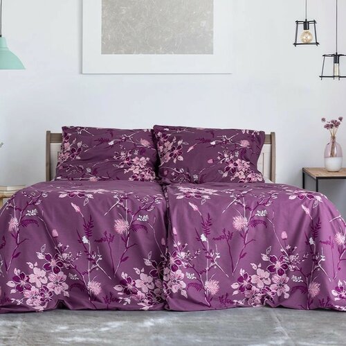 B.E.S. Petrovice Bombažno posteljnino ExkluzivFiori viola, 140 x 200 cm, 70 x 90 cm