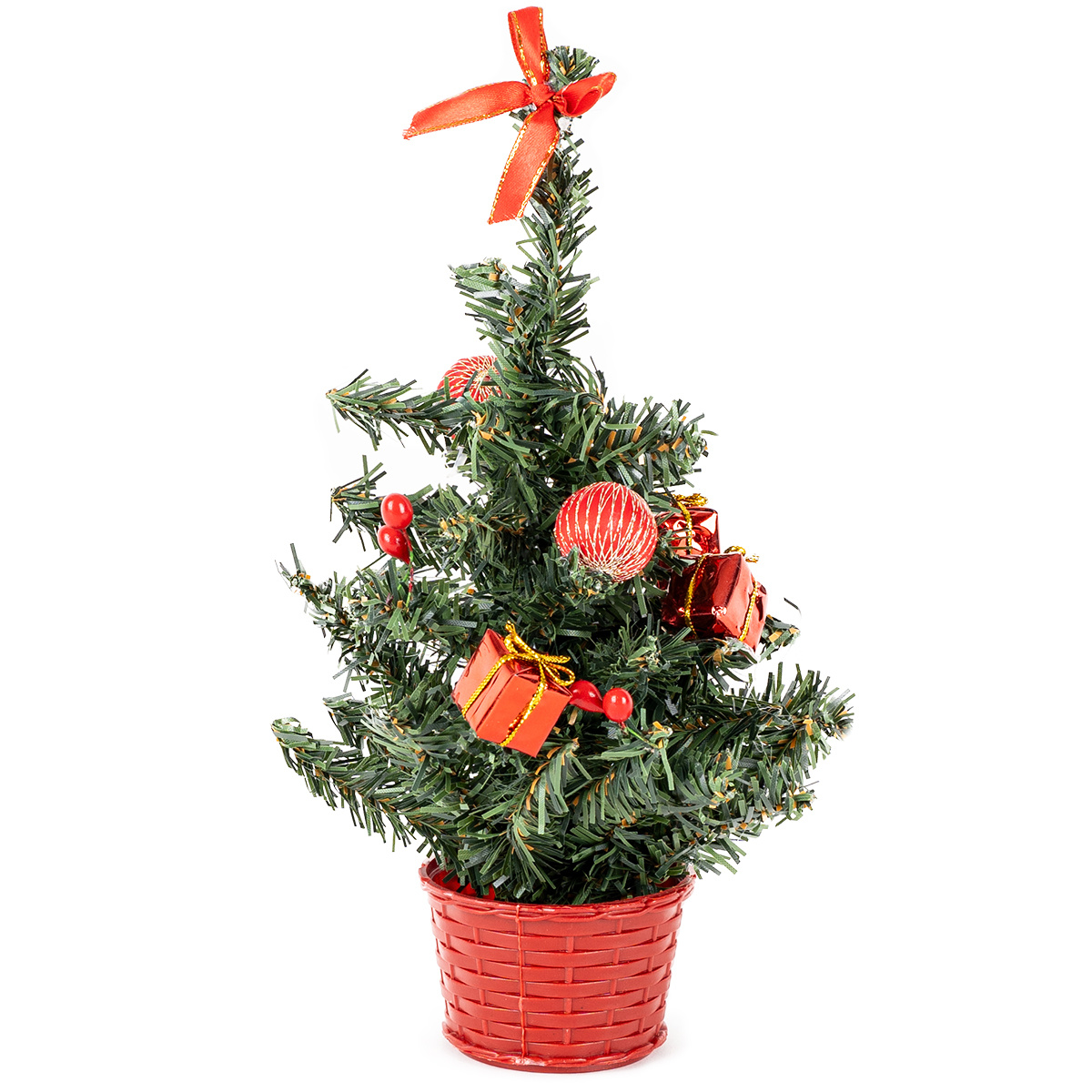 Vánoční stromek s mašlí červená, 25 cm
