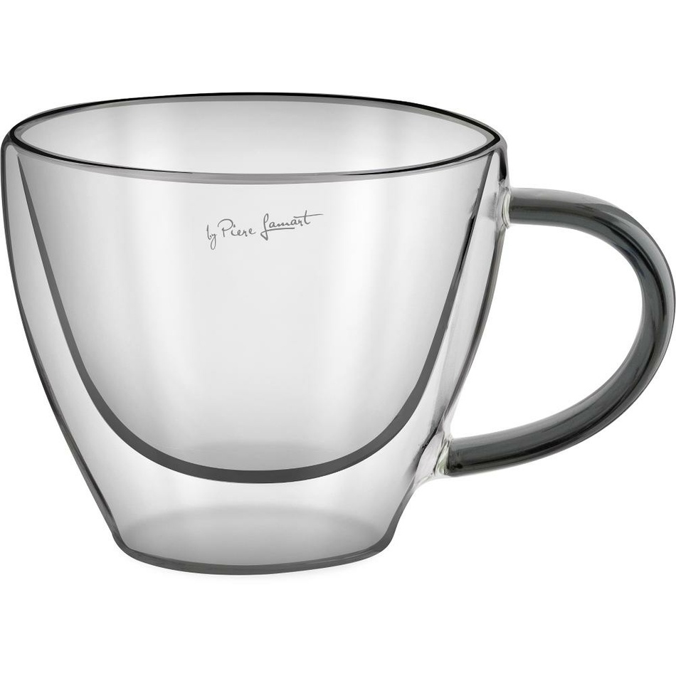 Lamart LT9117 2dílná sada sklenic na cappuccino Vaso, 190 ml, černá - thumb (1)