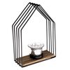 Metall-Kerzenhalter „Celestial House“, schwarz, 15 × 22 × 6,5 cm