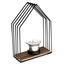 Metall-Kerzenhalter „Celestial House“, schwarz, 15 × 22 × 6,5 cm