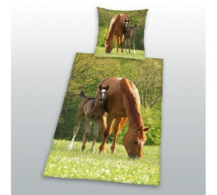 Bavlněné povlečení Koně, 70 x 90 cm, 140 x 200 cm