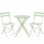 Aldotrade Klappbare Gartenmöbel Bea Grün, Tisch und 2 Stühle Set