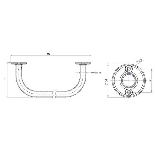 AQUALINE 8012 suport pentru prosoape 70 cm, alb