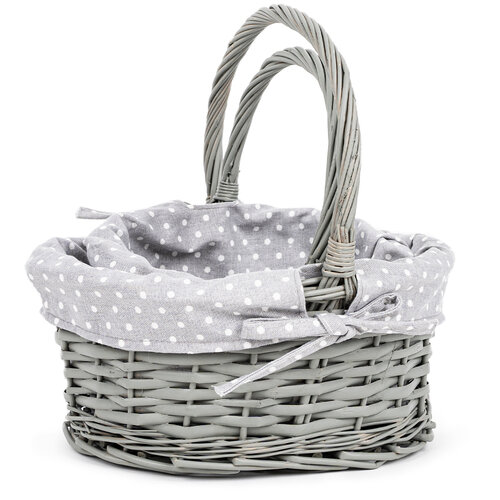 Набір плетених кошиків Сіра крапка, 2 шт., 2 розміри, 26 x 28 x 22 см
