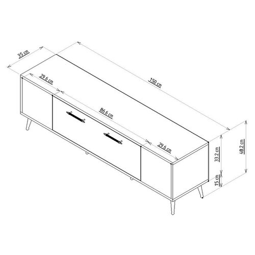 Detas Anthracite TV asztal
