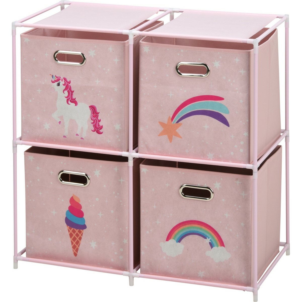 Storage Solutions Detská skrinka so 4 úložnými boxmi, 68 x 35 x 70 cm