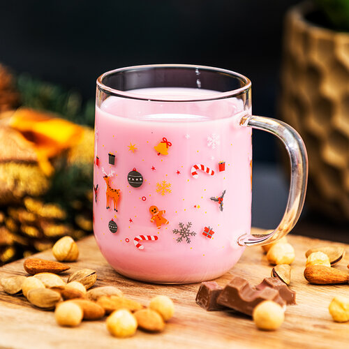 4Home Stekleni vrč Hot&Cool Christmas time 350 ml, 2 kos