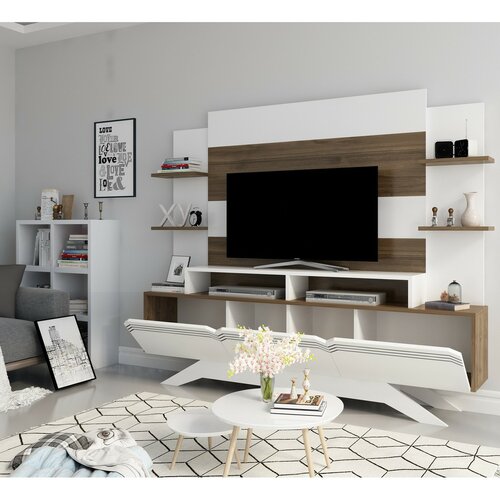TV-Möbel Delpi Walnut and White
