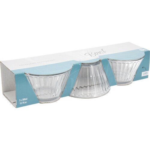 Set de boluri de sticlă EH Stripes 3 buc, 300 ml