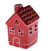 Kerámia ház LED-del, 7,8 x 12,2 x 7,5 cm , piros mézeskalács