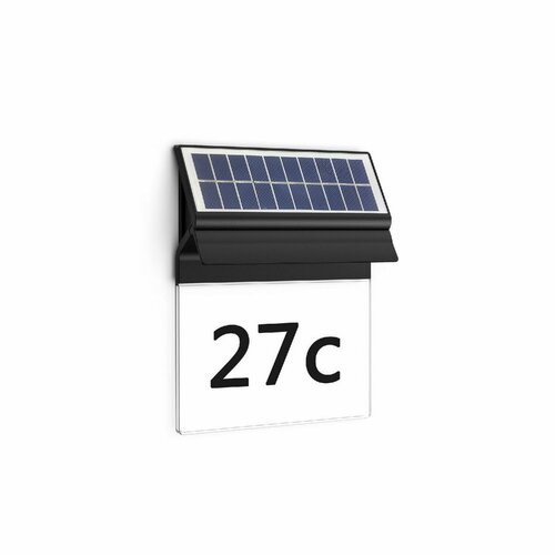 Lampă solară de exterior Philips Enkara cuLED-uri pentru numărul casei 0,2W 2700K, negru