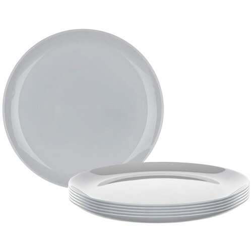 Luminarc Ploščat krožnik DIWALI 25 cm, 6 kos, siva