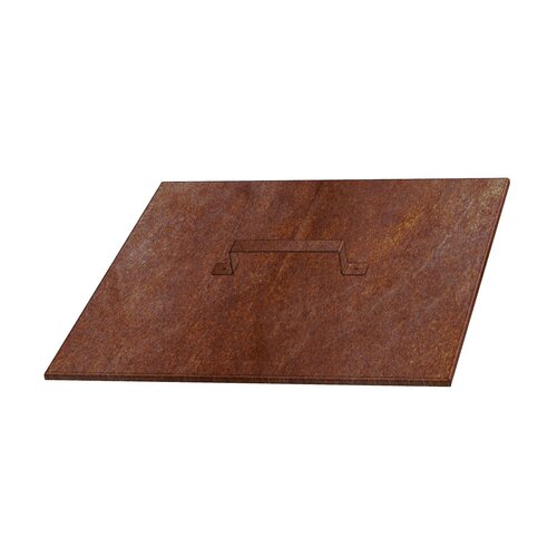 Capac pentru foc de grădină 70 x 70 x 1 cm, corten CORGARDEN 1020