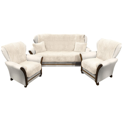 4Home gyapjú kanapé és foteltakaró szett krémszínű, 150 x 200 cm, 2 db 65 x 150 cm