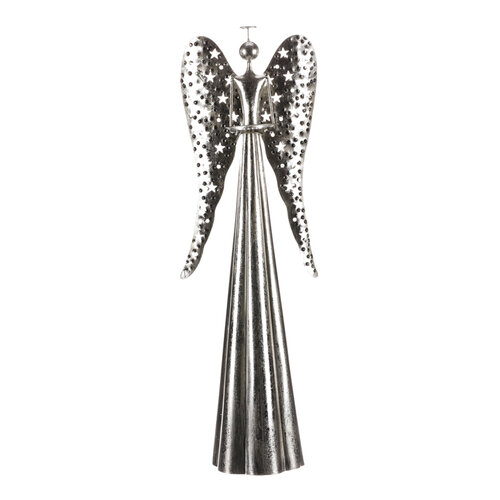 Decorațiune de Crăciun Îngerul pentru lumânare sau LED,argintiu, 23 x 70 x 16 cm