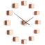 Future Time FT3000CO Cubic copper Designové samolepiace hodiny, pr. 50 cm
