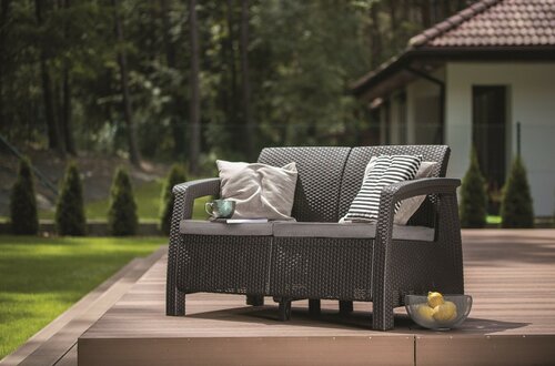 Keter zahradní sofa Corfu 128 x 70 x 79 cm, grafit