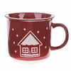 Božični keramični lonček Snowy cottage rdeč, 450ml