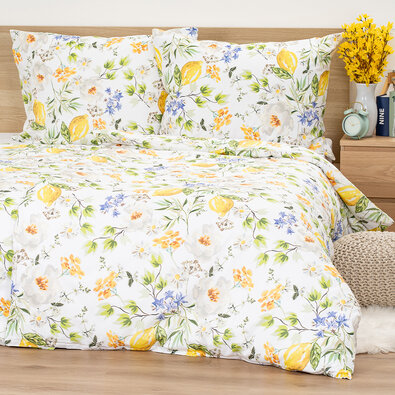 4Home Pościel bawełniana Lemon Delight, 140 x 220 cm, 70 x 90 cm