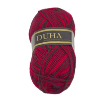 Garn DUHA rot, schwarz , 50 g / 150 m