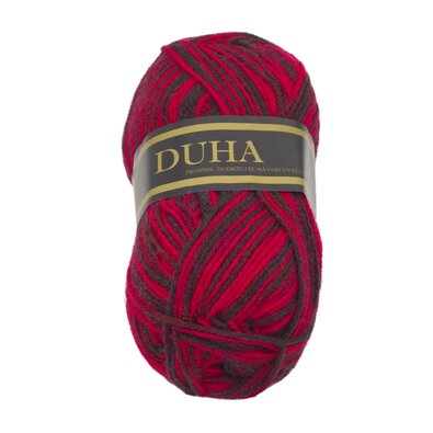 Garn DUHA rot, schwarz , 50 g / 150 m