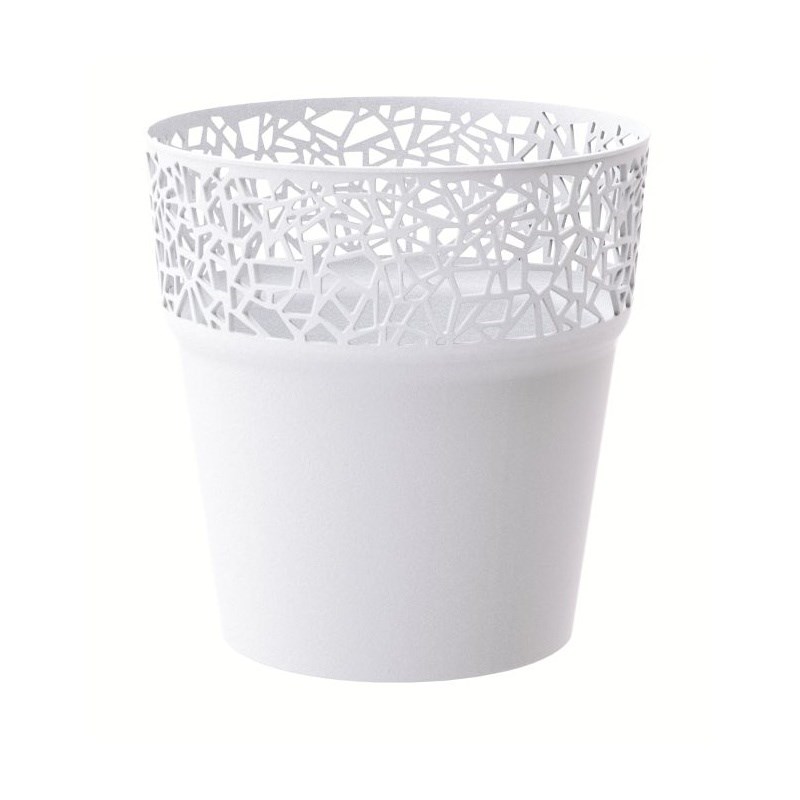 Prosperplast Obal na kvetináč Tree biela, pr. 14,5 cm