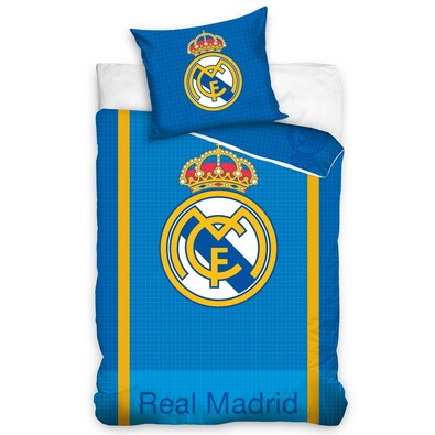 Bavlněné povlečení Real Madrid Blue, 140 x 200 cm, 70 x 80 cm