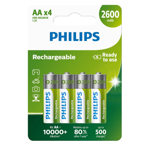 Philips Nabíjecí baterie AA 1,2 V, 4 ks