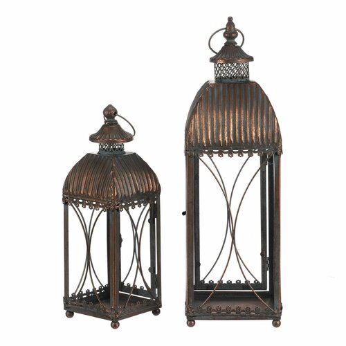 Set de felinare metalice Romance, 2 buc., cupru