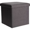 Hocker mit Ablage Daniell Grau, 38 x 38 x 38 cm