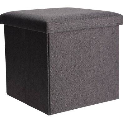 Taboret ze schowkiem Daniell szary, 38 x 38 x 38 cm