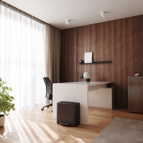 Simplehuman Mini pedálový odpadkový koš na tříděný odpad 15 l, černá mat