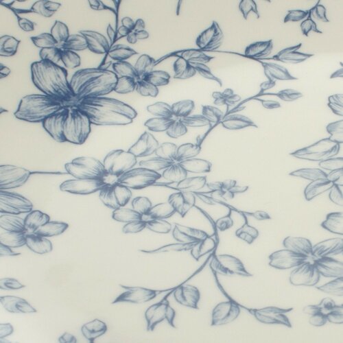 Set de 6 farfurii plate Flori delicate 26 cm, albastru