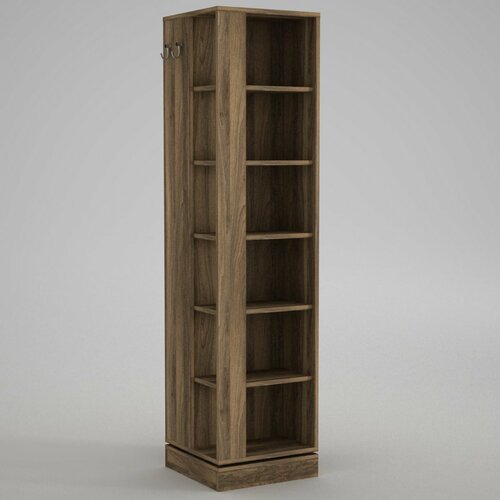 Wieszak obrotowy z lustrem Roll Walnut