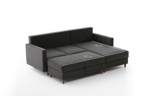 Sofa narożna Eva Prawa Antracyt