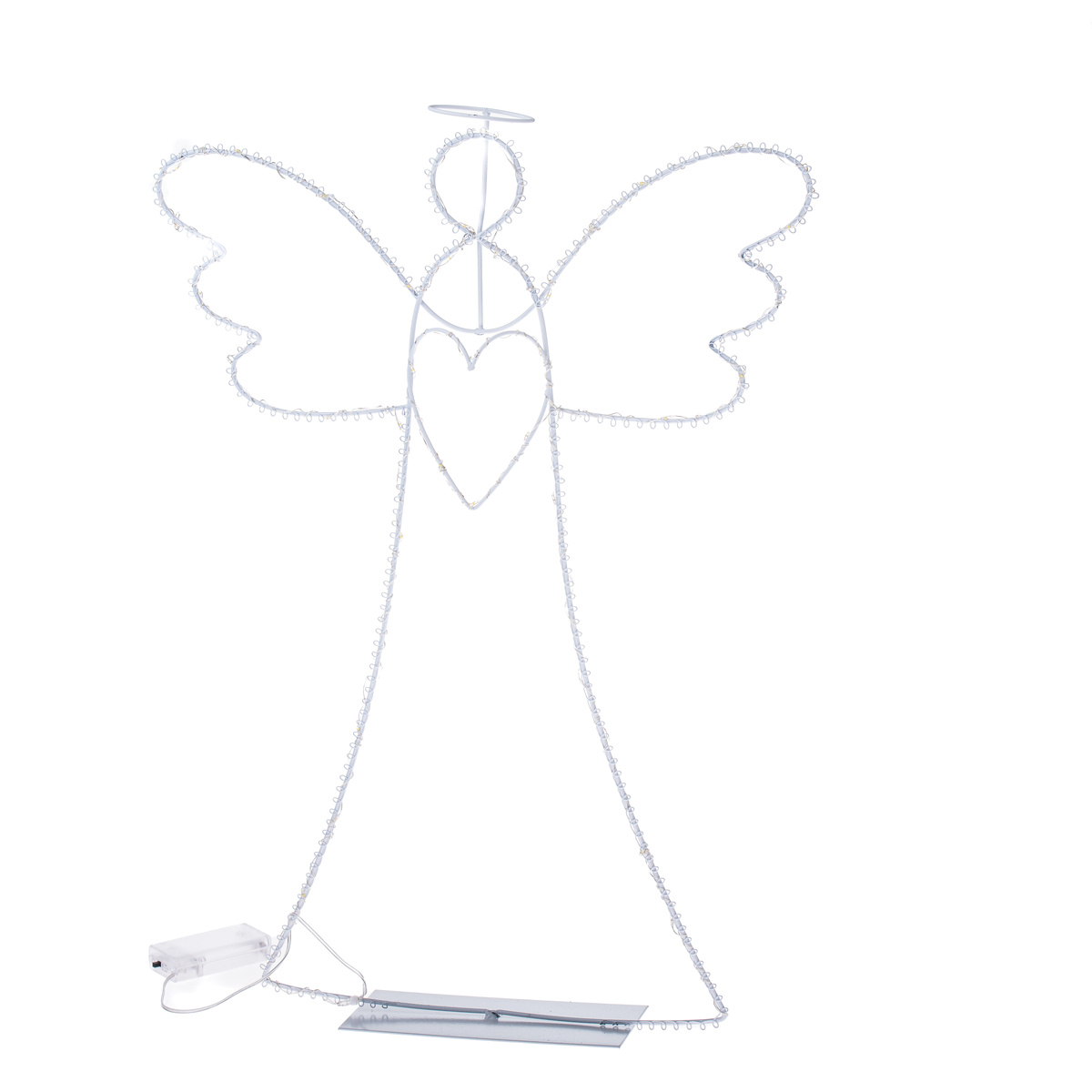 Świąteczna dekoracja świetlna Anioł z aureolą, 36 x 44 cm, 35 diod LED