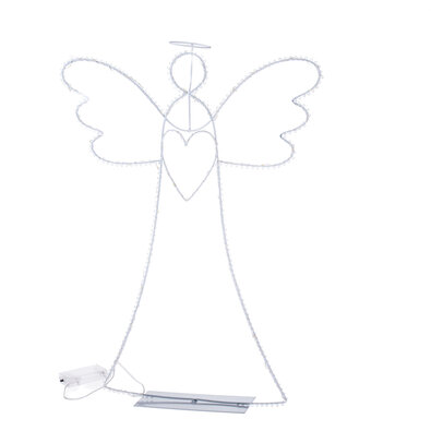 Angyal glóriával karácsonyi világító dekoráció, 36 x 44 cm, 35 LED