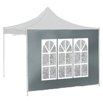 Cattara 13345 Ściana boczna z oknami do namiotu imprezowego waterproof, szary, 2 x 3 m