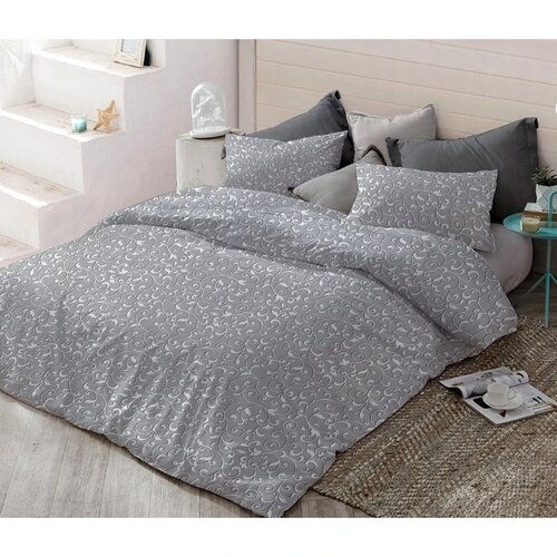 Lenjerie de pat din bumbac Grey orient, 140 x 200 cm, 70 x 90 cm