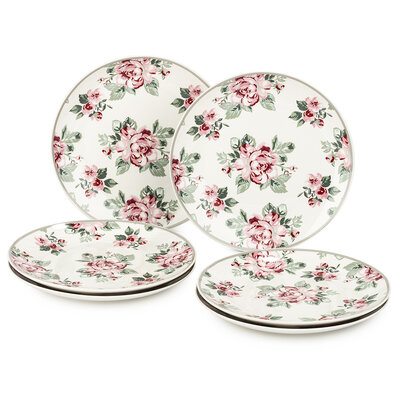 Altom zestaw 6-częściowy talerzy deserowych Paris Rose, 20 cm, biały